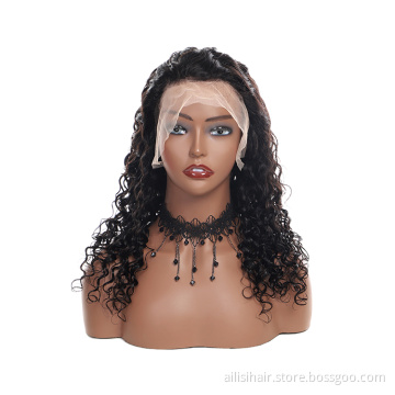 Transparent Pre plucked Virgin curly Wigs 100% Human Hair Lace Frontal Brazilian Human Hair HD Lace Frontal Wig